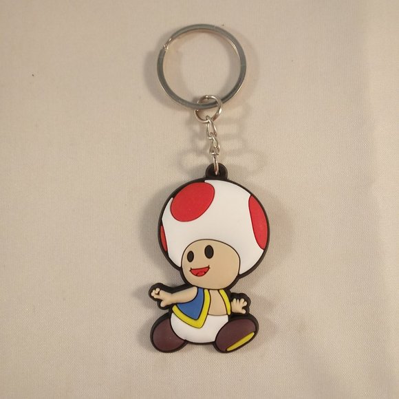 Men's Silver Mario Brothers Luigi Toad Yoshi Character Keychain Key Ring 3 pcs - Picture 4 of 5